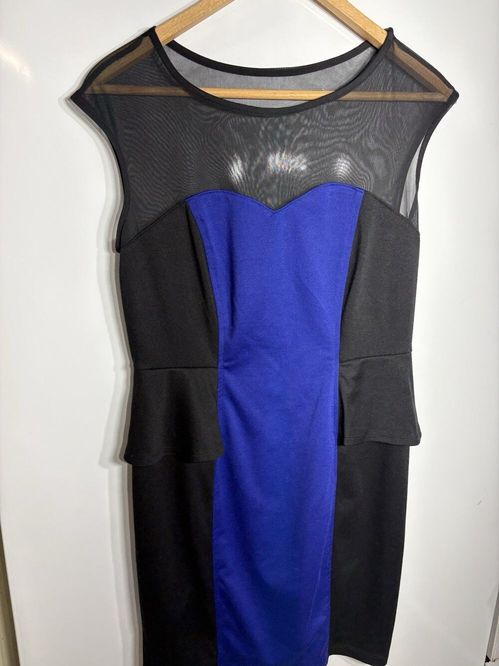 En Focus Sleeveless Sheath Dress Womens 12P Blue Black